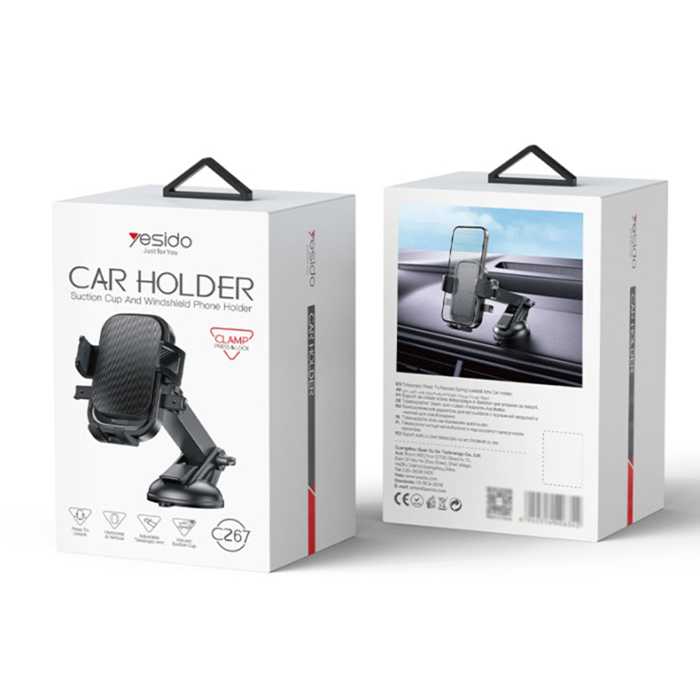 Auto držák Yesido C267, 4.7inch - 7.2inch, Černý