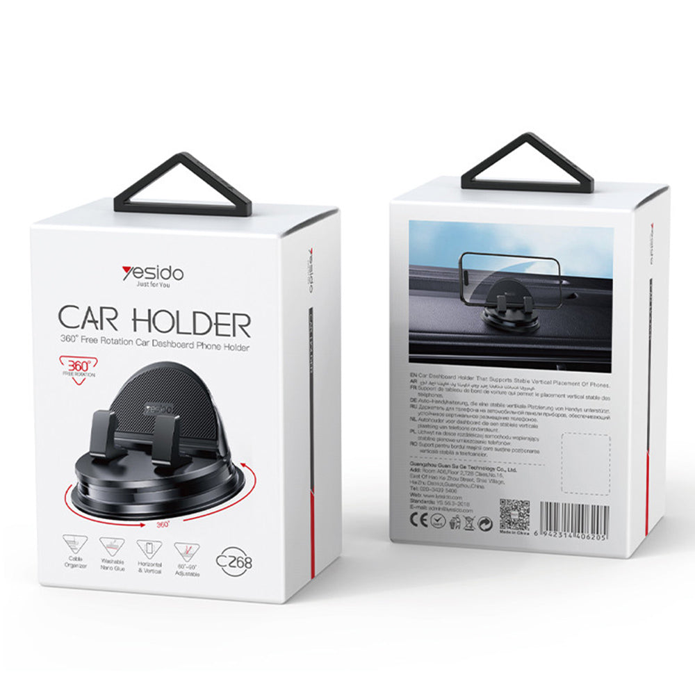 Auto držák Yesido C268, 4inch - 8inch, Černý