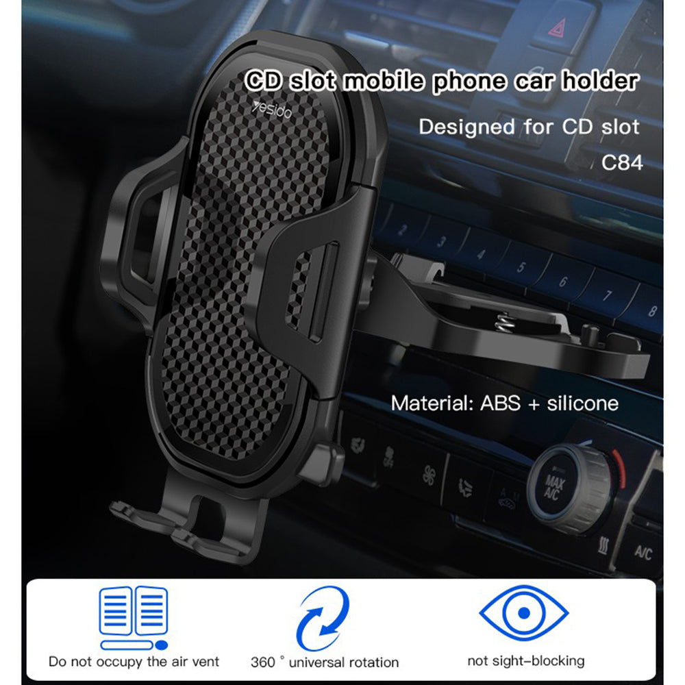 Auto držák Yesido C84, 4.7inch - 7.4inch, Černý