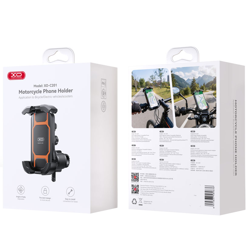 Držák na kolo a motocykl XO Design C201, 4,5 palce - 7 palců, černo-oranžový