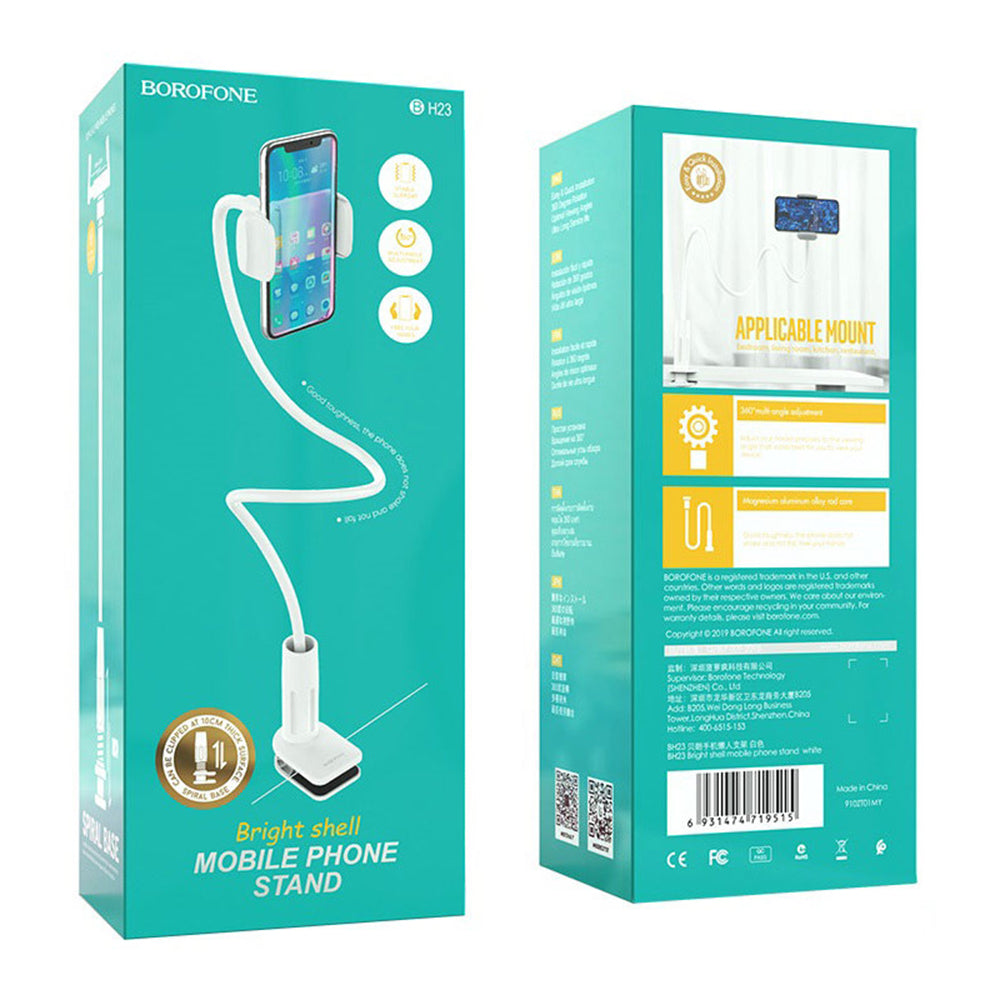 Stojan na stůl Borofone BH23 Bright Shell, 4,5 palce - 6,5 palce, bílý