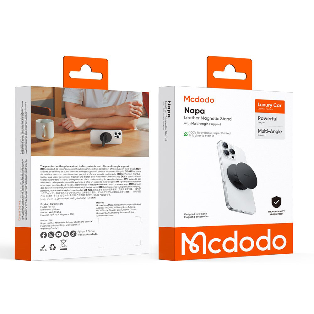Podpora kroužku McDodo MR-7910, Univerzální, Černá