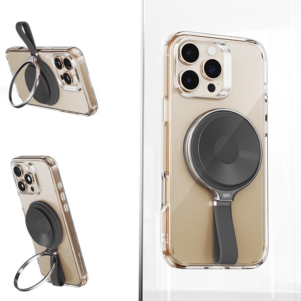 Podpora kroužku ESR HaloLock Leather, Univerzální, Černá