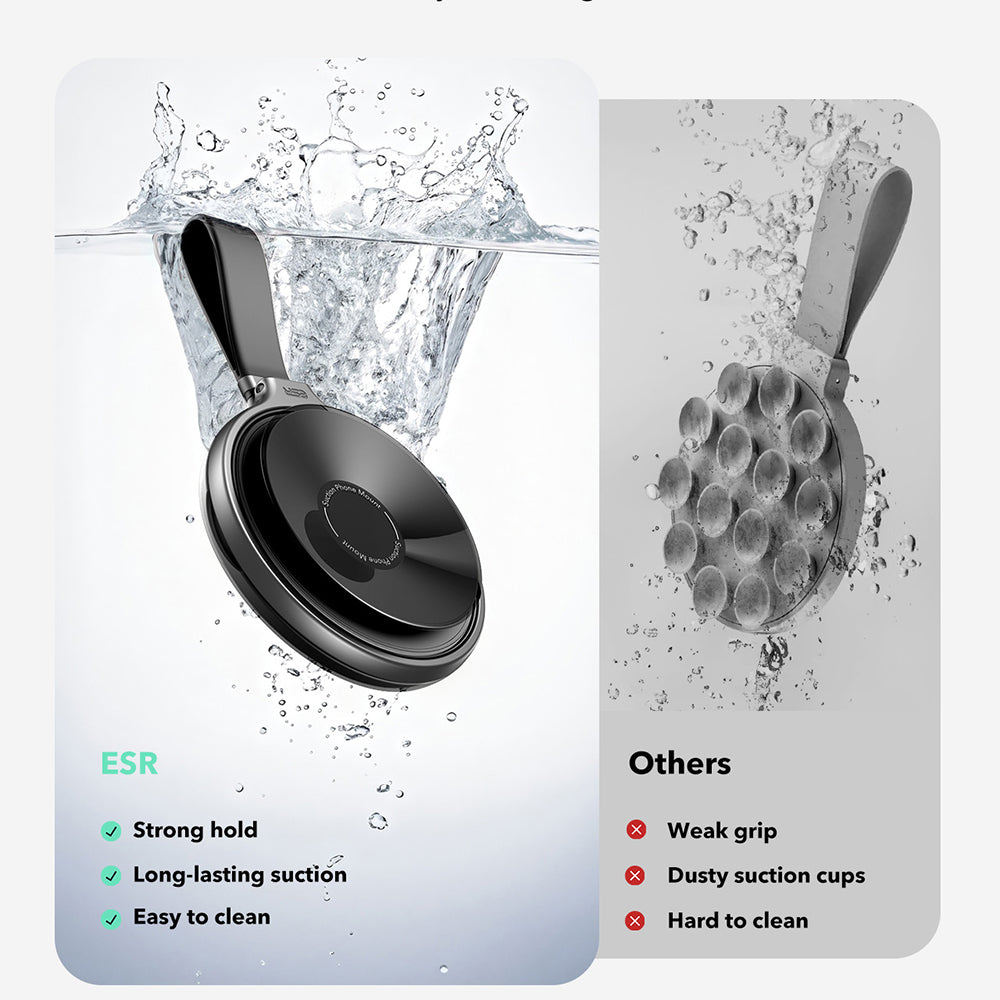 Podpora kroužku ESR HaloLock Leather, Univerzální, Černá