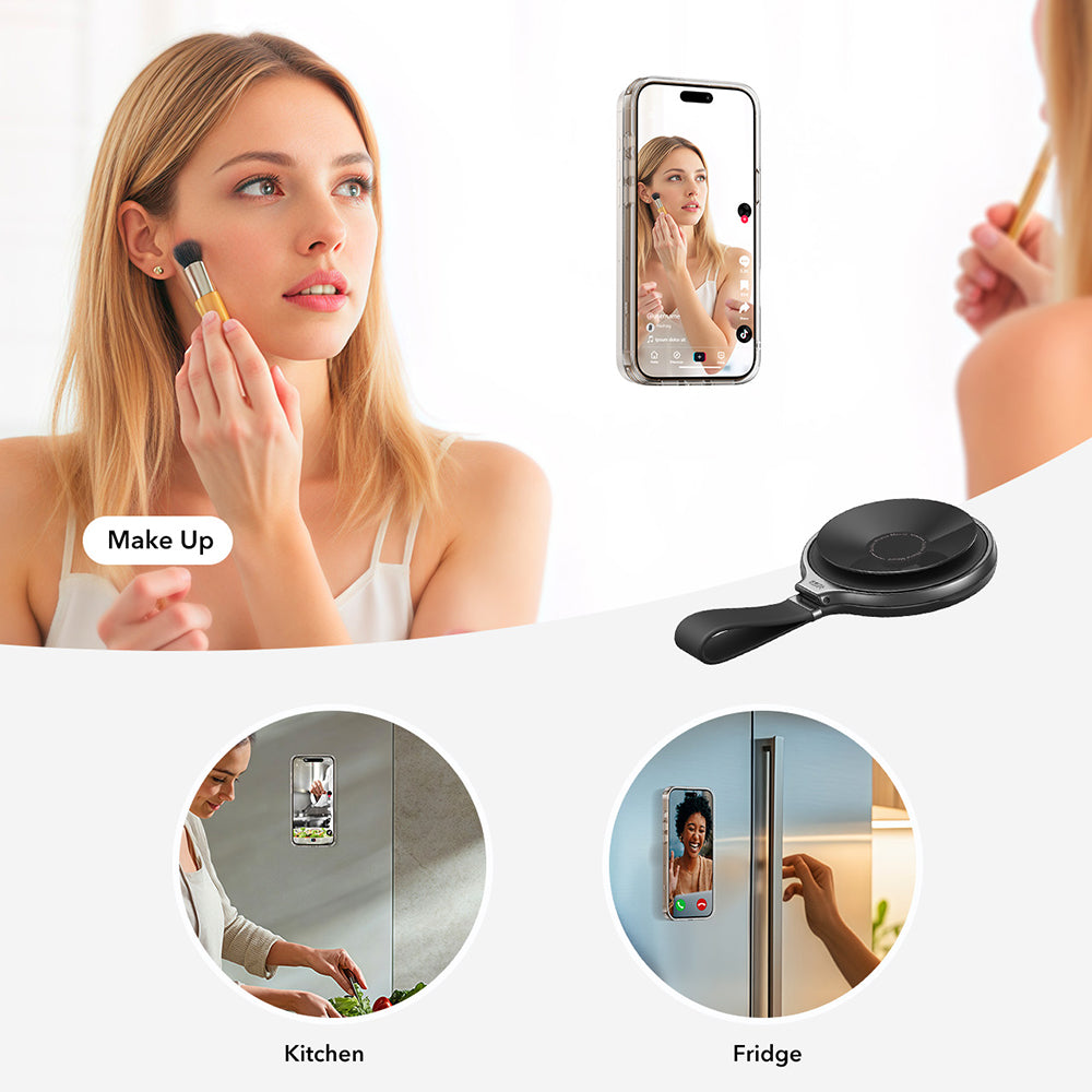 Podpora kroužku ESR HaloLock Leather, Univerzální, Černá