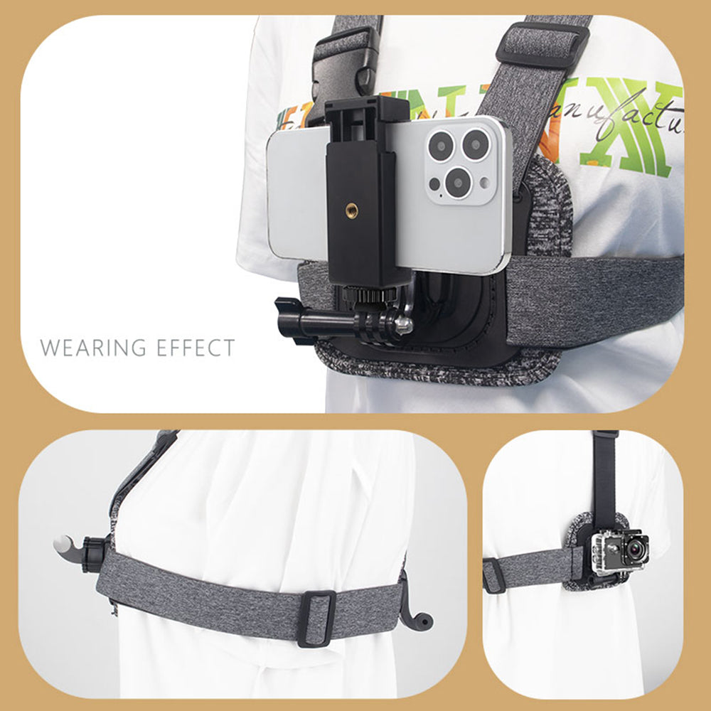 Držák na hrudní kameru Techsuit JX-002 pro GoPro Series, šedý