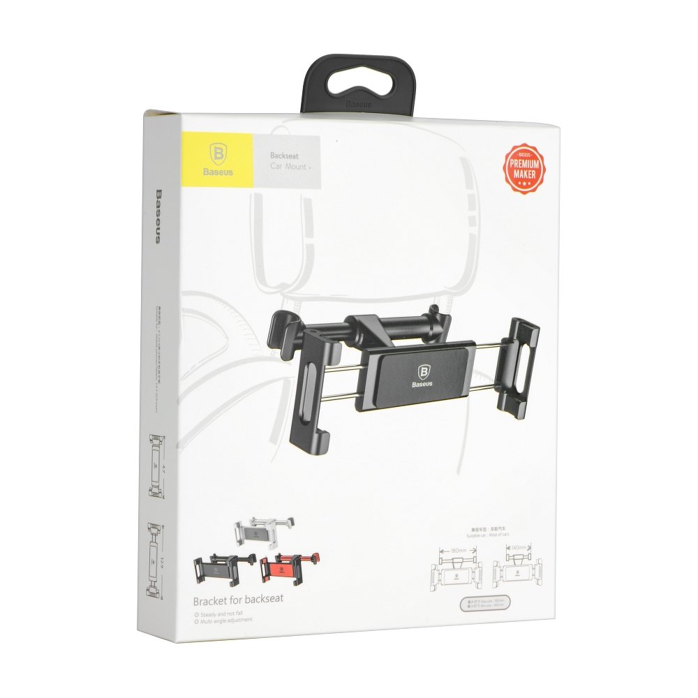 Držák na opěrku hlavy Baseus BackSeat pro telefon / tablet, 4.7inch - 12.9inch, černý SUHZ-01