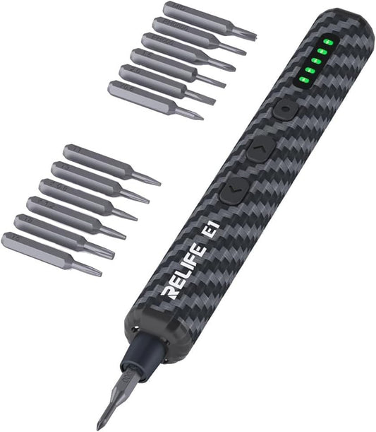 Elektrický šroubovák Relife E1 Carbon, Černý
