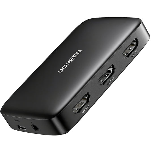 Video přepínač UGREEN CM332, 3 x HDMI - HDMI, černý