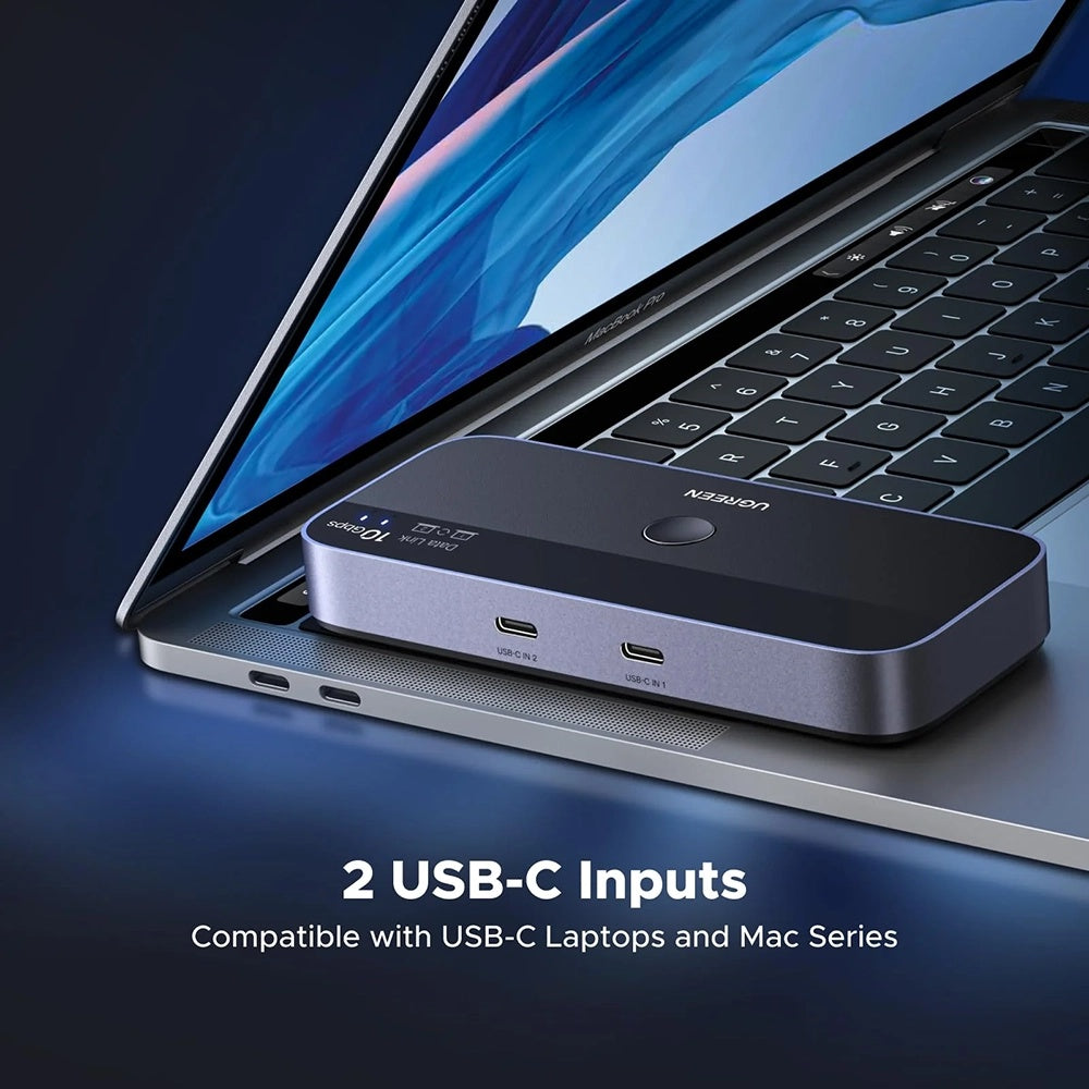 Switch USB UGREEN CM691 (45784), 3 x USB-A 3.2 - 1 x USB-C - 1 x miniUSB, černý