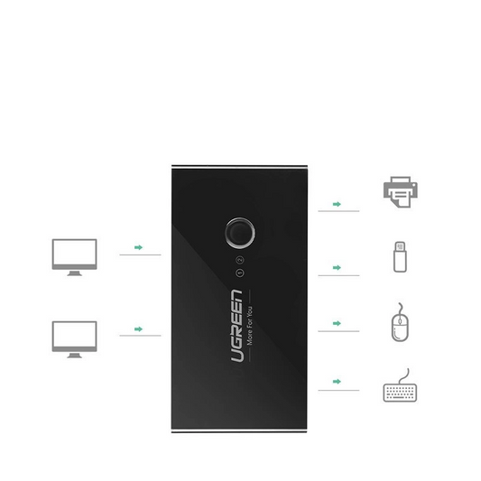 Switch USB UGREEN US216 (30768) Two Sharing Box Nová verze, 4 x USB-A 3.0, Černá