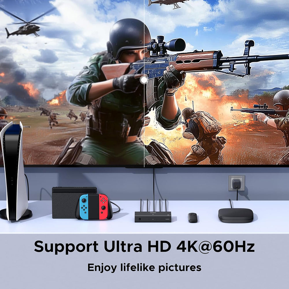 Přepínač HDMI videa UGREEN AW504 (55857), černý