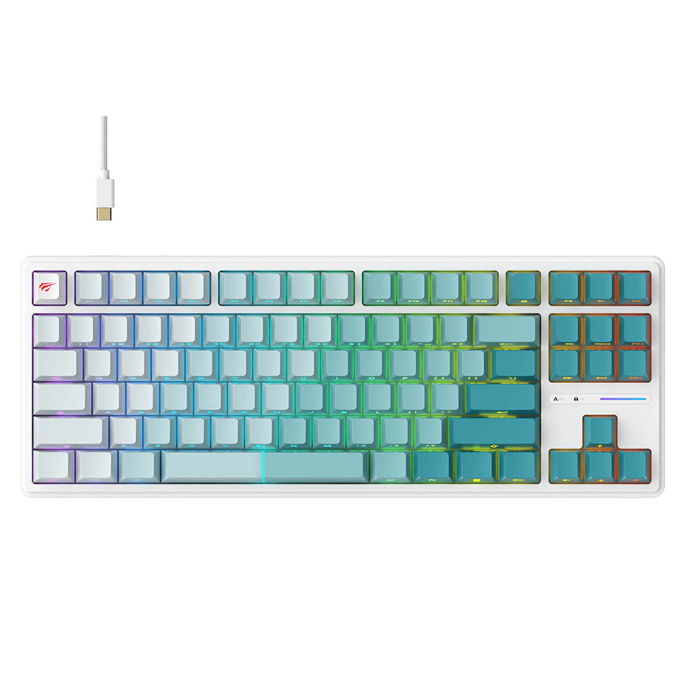 Klávesnice Gaming Wired USB HAVIT KB901L, RGB, 1.8m, Bílá Zelená