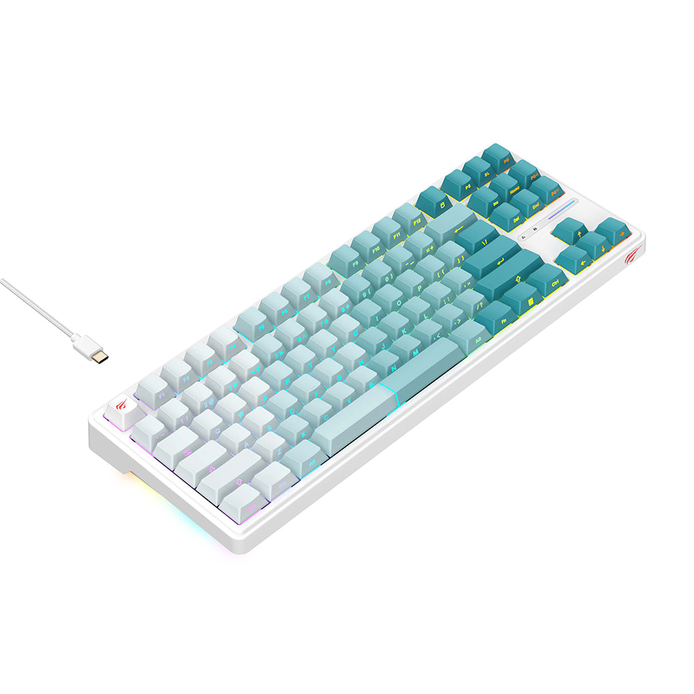 Klávesnice Gaming Wired USB HAVIT KB901L, RGB, 1.8m, Bílá Zelená