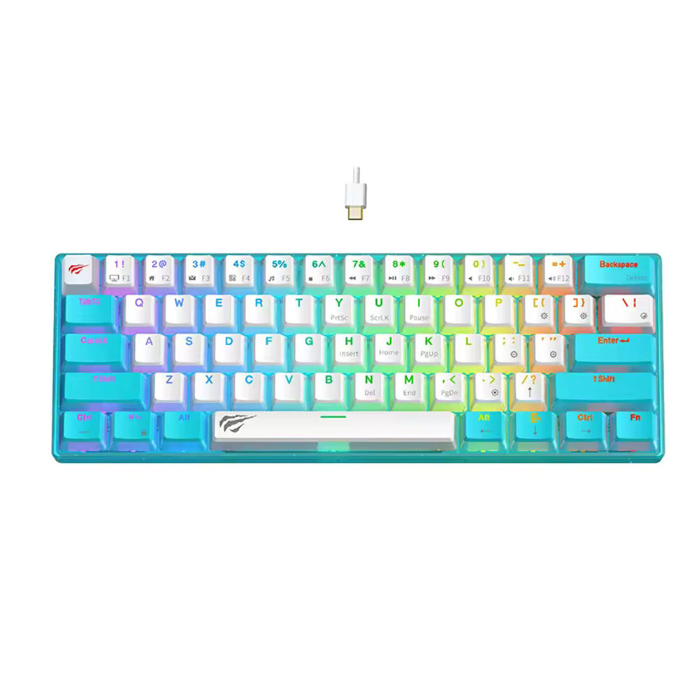 Herní klávesnice s kabelem USB HAVIT KB903L, RGB, 1,8 m, modrobílá