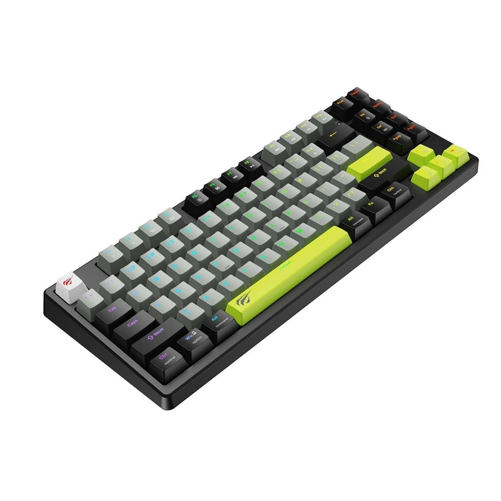 Herní klávesnice s kabelem USB HAVIT KB904L, RGB, 1,8 m, černá zelená