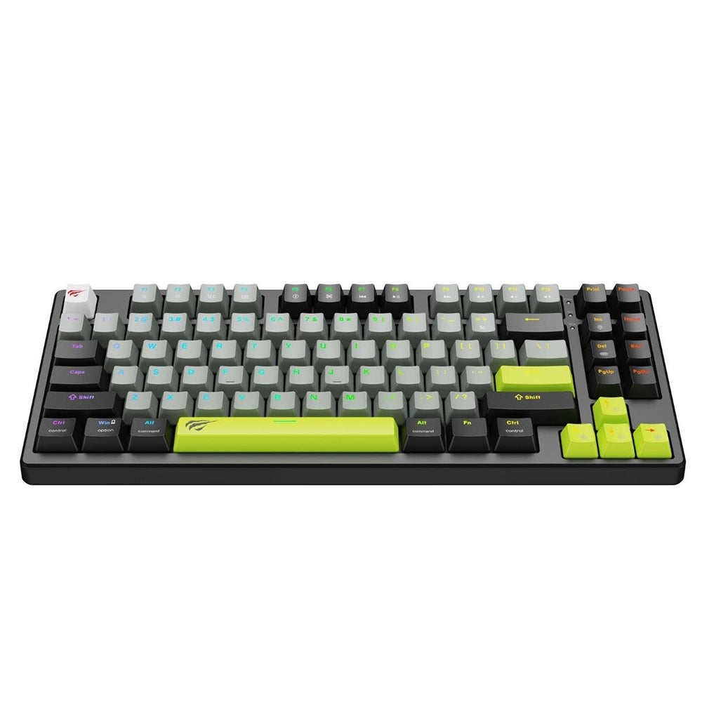 Herní klávesnice s kabelem USB HAVIT KB904L, RGB, 1,8 m, černá zelená