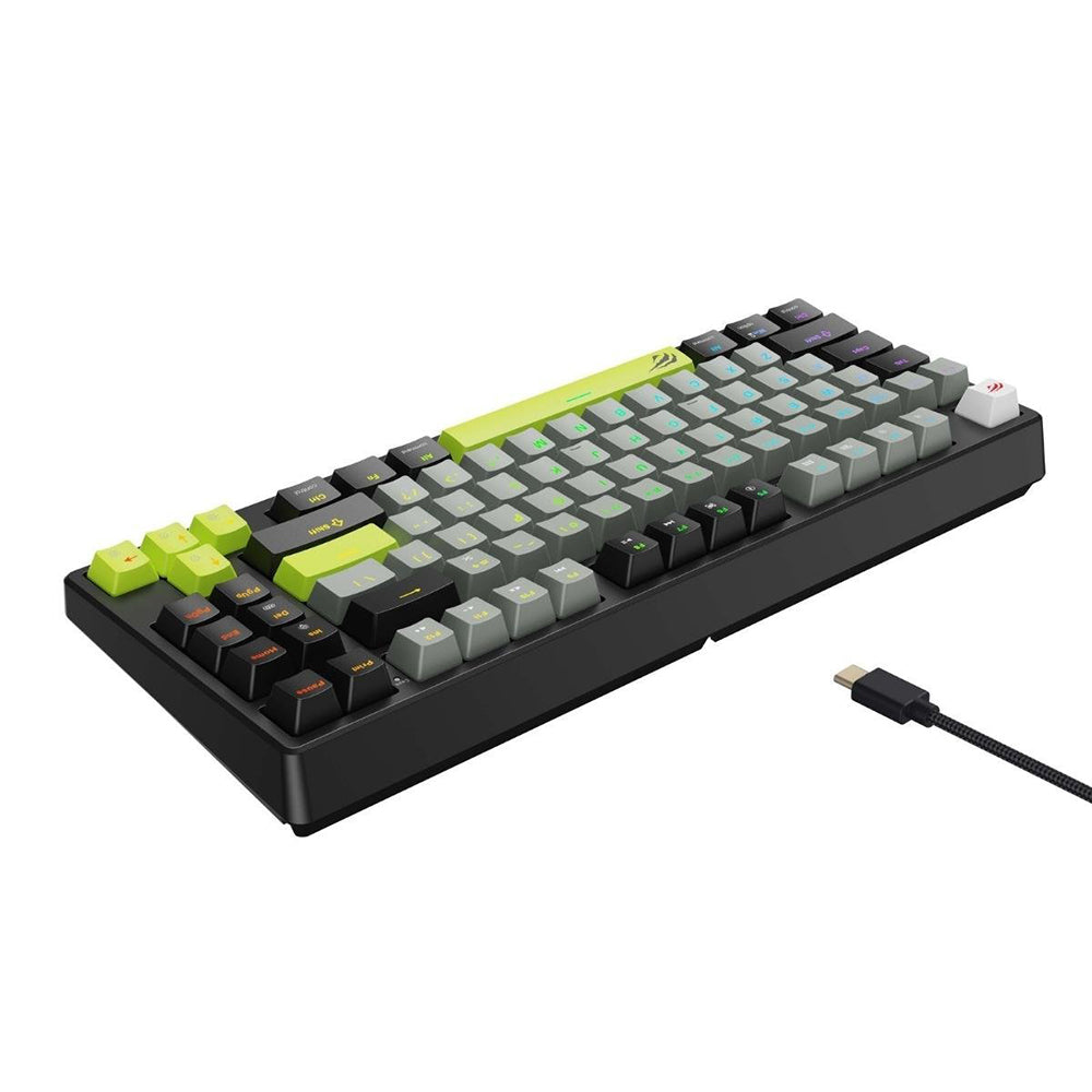 Herní klávesnice s kabelem USB HAVIT KB904L, RGB, 1,8 m, černá zelená