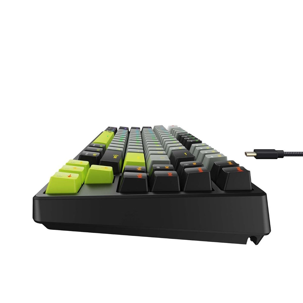 Herní klávesnice s kabelem USB HAVIT KB904L, RGB, 1,8 m, černá zelená