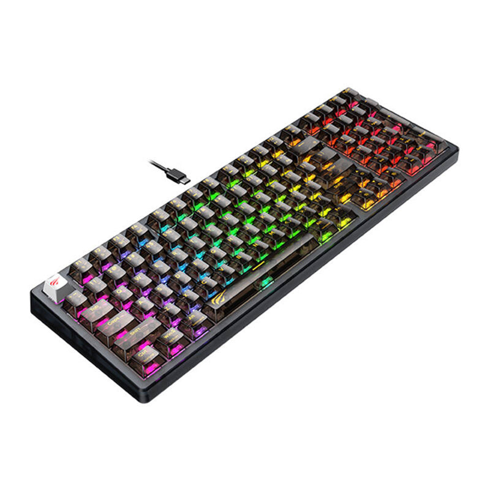 Klávesnice Gaming Wired USB HAVIT KB875L, RGB, 1.8m, Černá průhledná