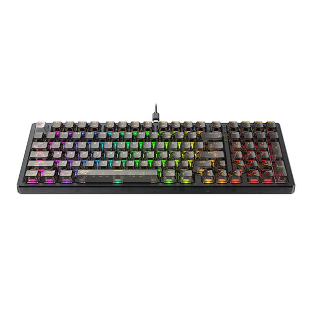 Klávesnice Gaming Wired USB HAVIT KB875L, RGB, 1.8m, Černá průhledná