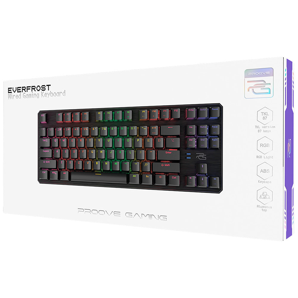 Klávesnice Gaming Wired USB Proove Everfrost, RGB, 1.8m, Černá CKEVEN00000401