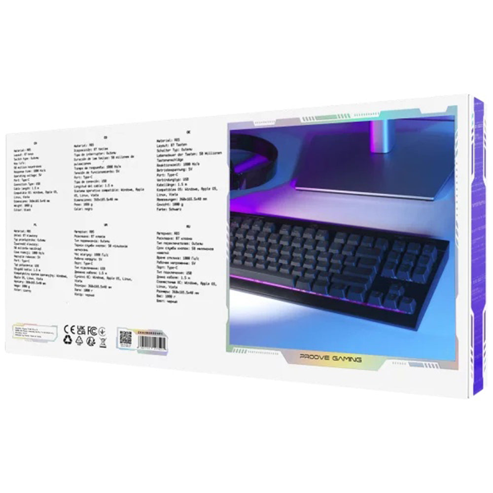 Herní klávesnice Wired USB Proove Sideswap, RGB, 1.5m, Černá CKSIEN00022401