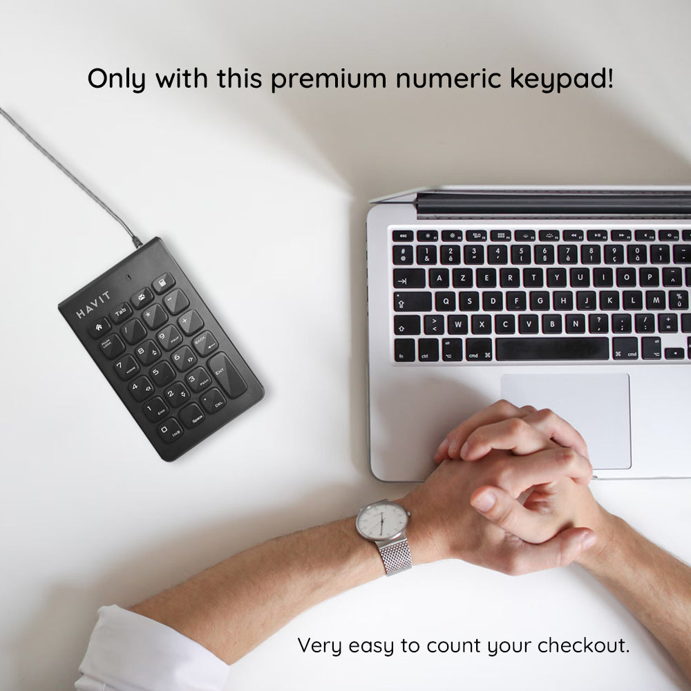 Numerická klávesnice Wired USB HAVIT KB223, 1,5m, černá