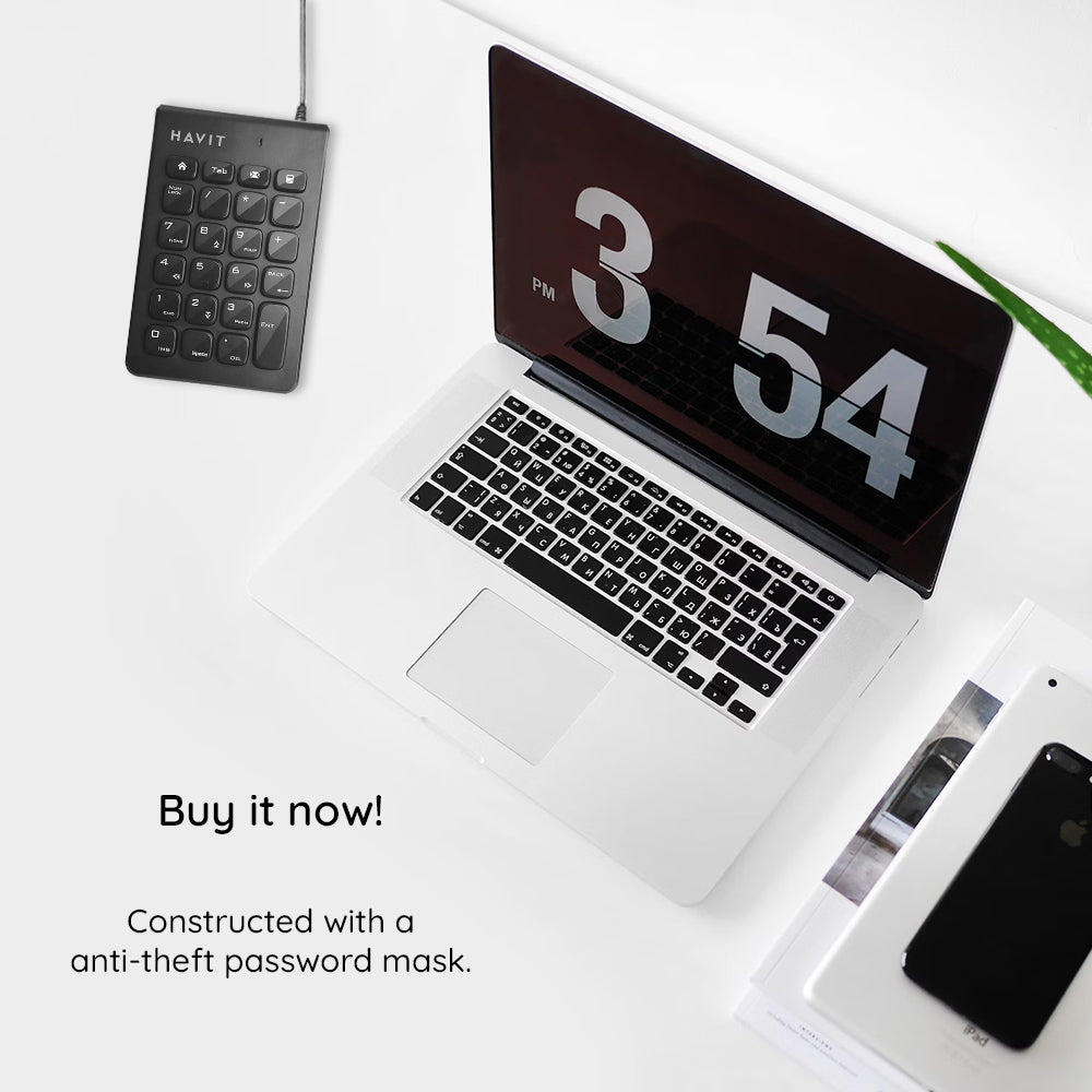 Numerická klávesnice Wired USB HAVIT KB223, 1,5m, černá