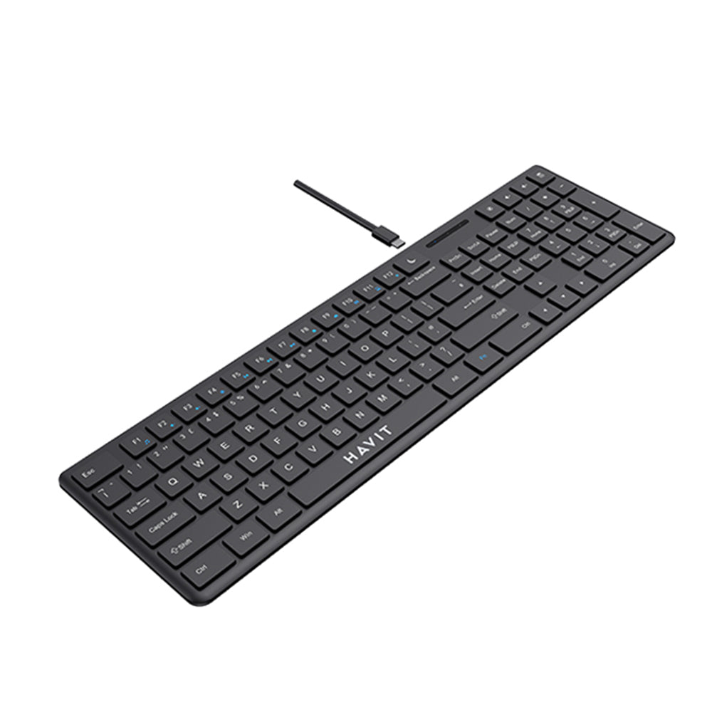 Klávesnice Wired USB HAVIT KB252, USB-C, 1.5m, Černá