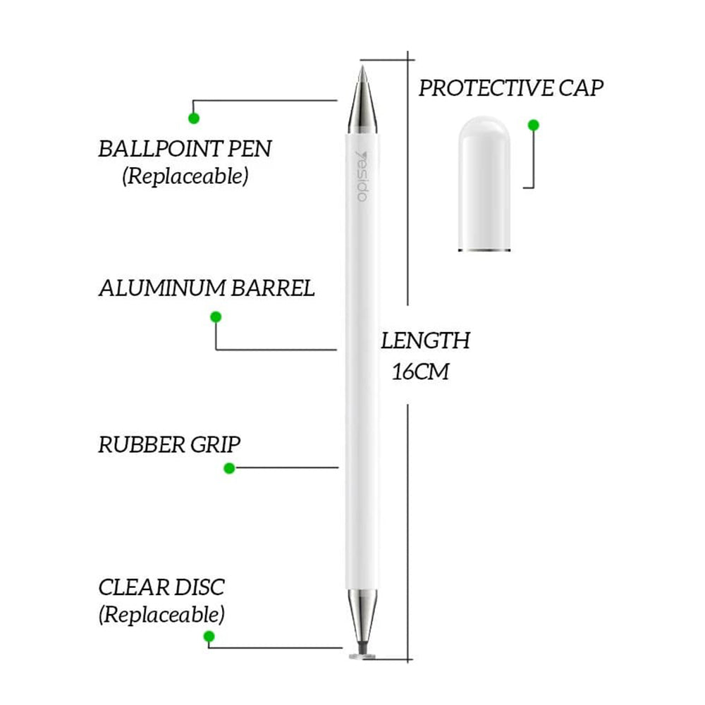 Touch Pen Yesido ST04, 2v1, Bílý