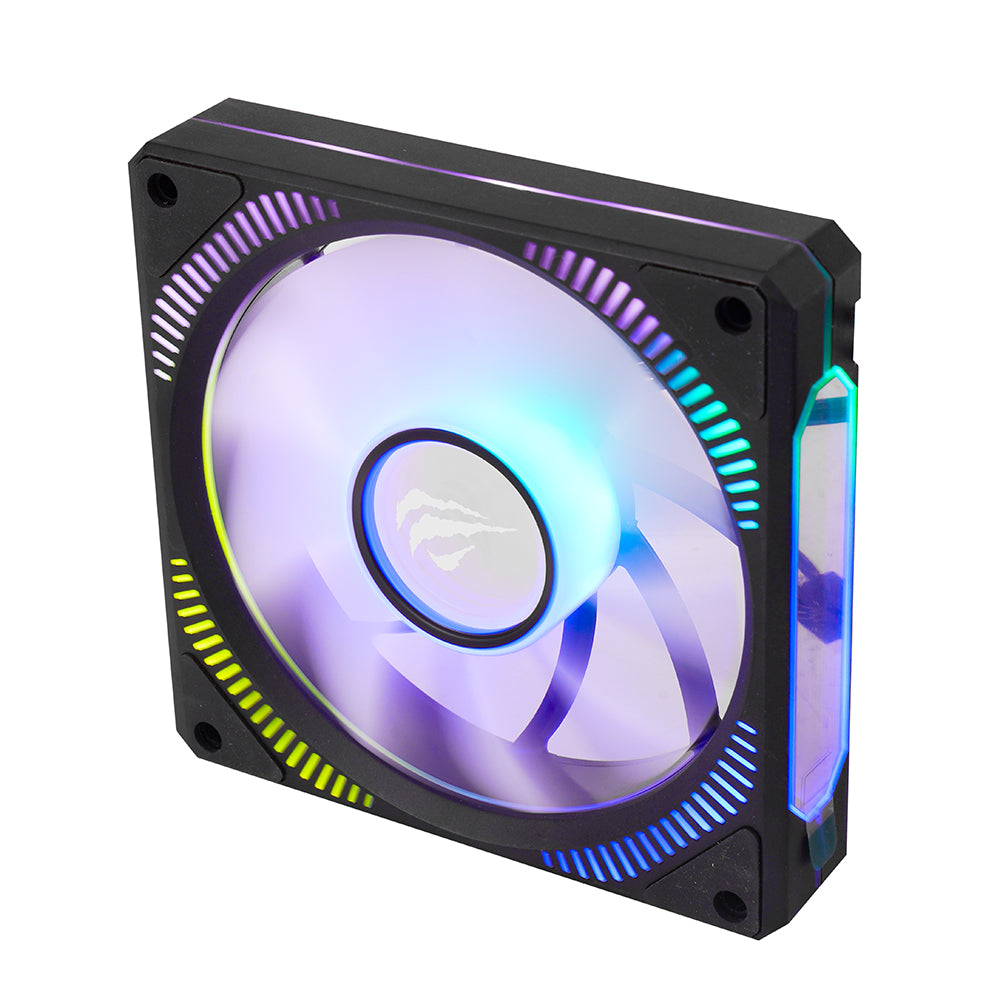 Ventilátor HAVIT F2096, RGB, 1800RPM, 30dB, 3W, Černý
