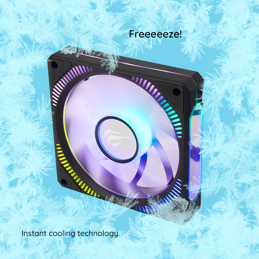 Ventilátor HAVIT F2096, RGB, 1800RPM, 30dB, 3W, Černý