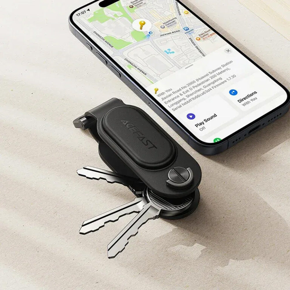Acefast SmartTag Keychain SS pro iOS Series, Černý