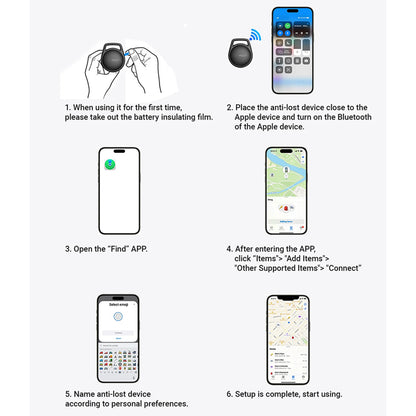 Acefast SmartTag S2 pro iOS Series, Černý