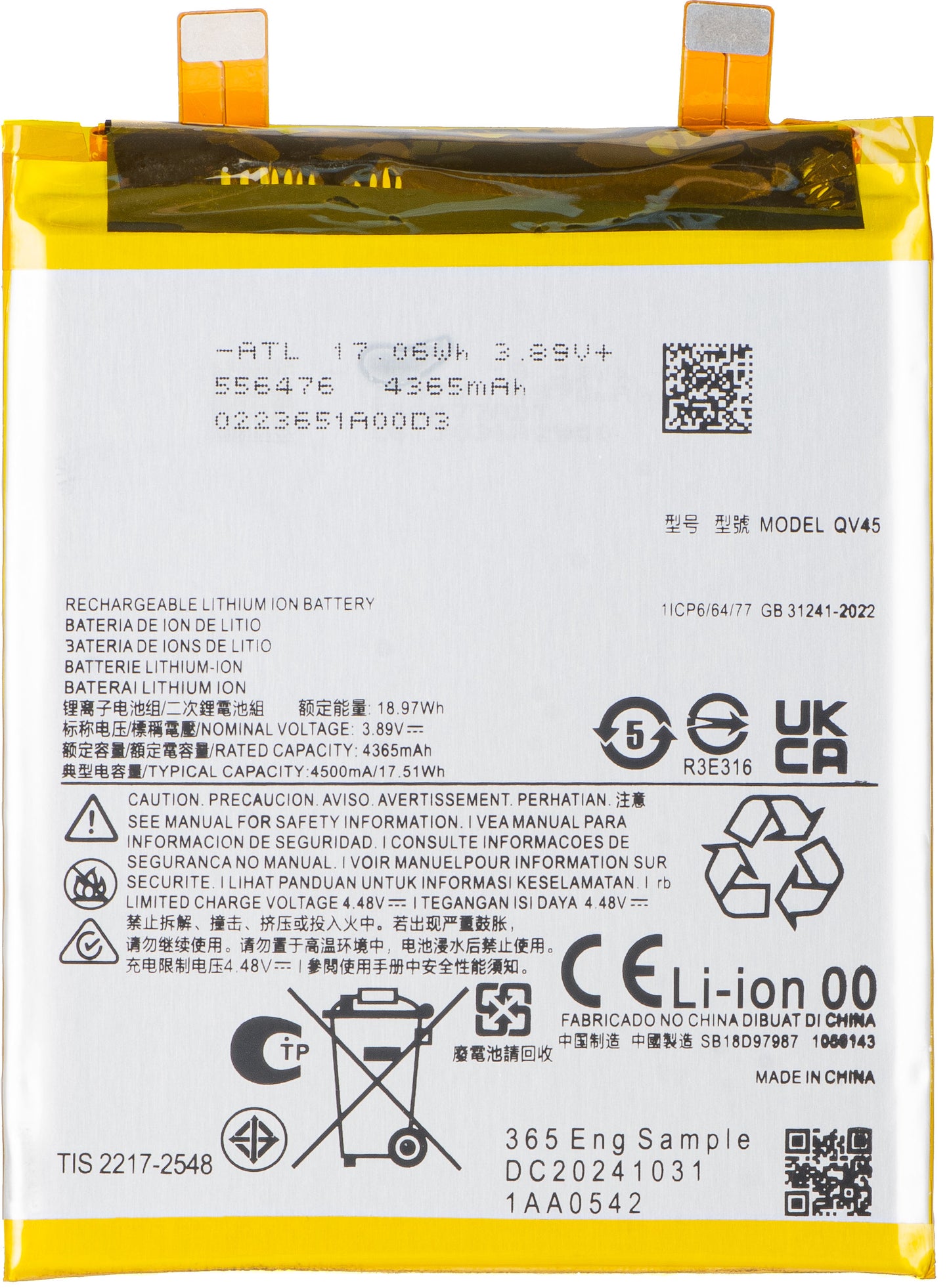 Baterie pro Motorola Edge 50 Ultra, QV45