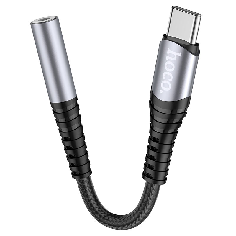 USB-C audio adaptér - 3,5 mm HOCO LS33, šedý