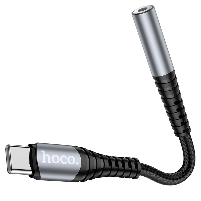 USB-C audio adaptér - 3,5 mm HOCO LS33, šedý