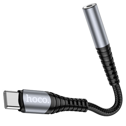 USB-C audio adaptér - 3,5 mm HOCO LS33, šedý