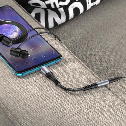 USB-C audio adaptér - 3,5 mm HOCO LS33, šedý