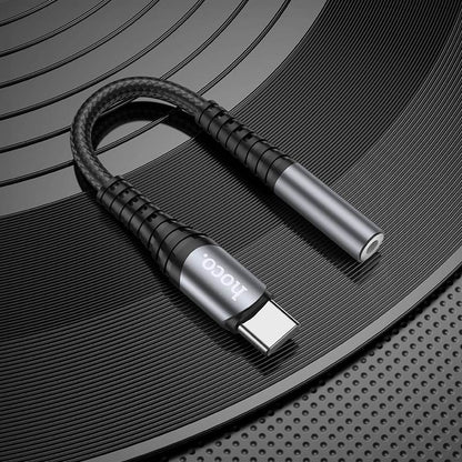 USB-C audio adaptér - 3,5 mm HOCO LS33, šedý