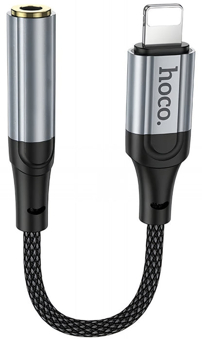 Audio adaptér Lightning - 3.5mm HOCO LS36A, Šedý