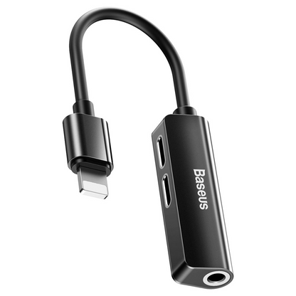 Audio adaptér Lightning - Lightning / 3,5mm Baseus L52, černý, znovu zabalený CALL52-01