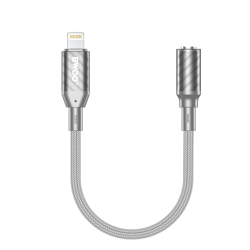 Audio adaptér Lightning - 3,5 mm BWOO BZ66, Šedý