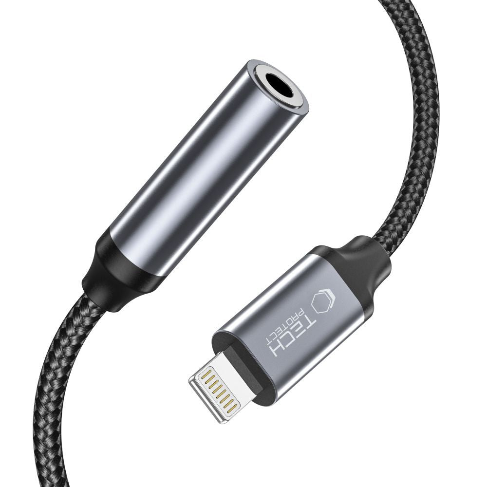 Audio adaptér Lightning - 3.5mm Tech-Protect Ultraboost, Černý