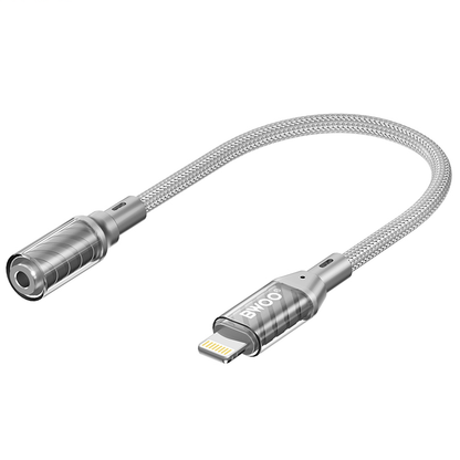 Audio adaptér Lightning - 3,5 mm BWOO BZ66, Šedý