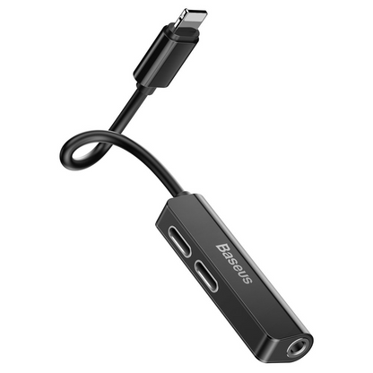 Audio adaptér Lightning - Lightning / 3,5mm Baseus L52, černý, znovu zabalený CALL52-01