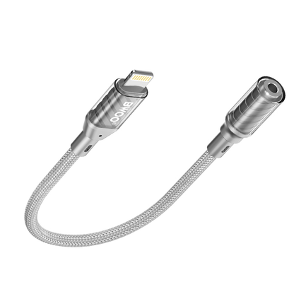 Audio adaptér Lightning - 3,5 mm BWOO BZ66, Šedý