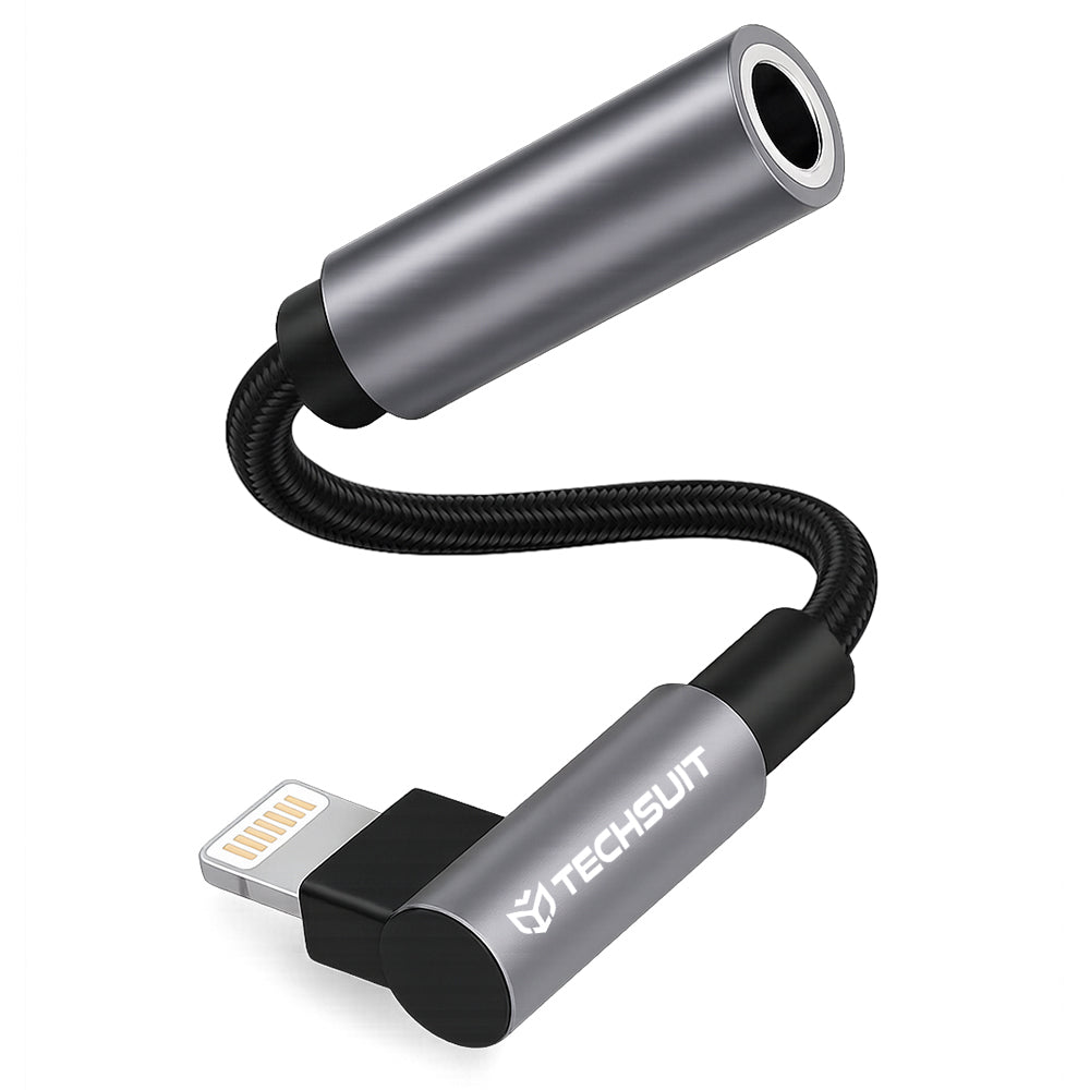 Audio adaptér Lightning - 3.5mm Techsuit AC6 MusicDox, Šedý