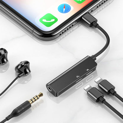 Audio adaptér Lightning - Lightning / 3.5mm Baseus L52, Černý CALL52-01